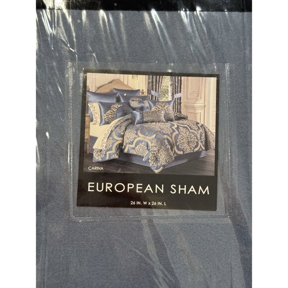 J. Queen New York CARINA European Sham 26" x 26" SOLID BLUE NEW - Picture 4 of 8
